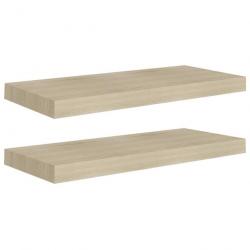 Étagères murales flottantes 2 pcs Chêne 60x23,5x3,8 cm MDF 323875