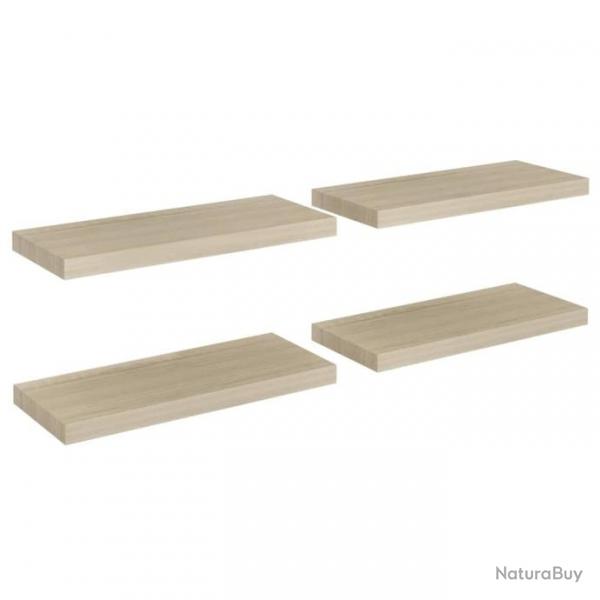 tagres murales flottantes 4 pcs Chne 60x23,5x3,8 cm MDF 323876