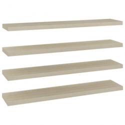 Étagères murales flottantes 4 pcs Chêne 120x23,5x3,8 cm MDF