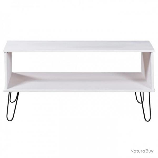 Table basse New York Range Blanc Bois de pin massif 321149