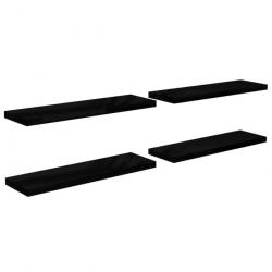 Étagère murale flottante 4 pcs Noir brillant 120x23,5x3,8cm MDF 323780