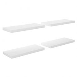 Étagère murale flottante 4 pcs Blanc brillant 60x23,5x3,8cm MDF 323750