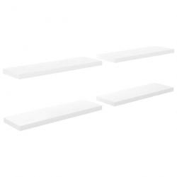 Étagère murale flottante 4 pcs Blanc brillant 80x23,5x3,8cm MDF 323753