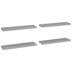 Étagères murales flottantes 4 pcs Gris 90x23,5x3,8 cm MDF 323861