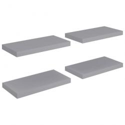 Étagères murales flottantes 4 pcs Gris 50x23x3,8 cm MDF 323852