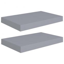 Étagères murales flottantes 2 pcs Gris 40x23x3,8 cm MDF 323848