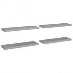 Étagères murales flottantes 4 pcs Gris 80x23,5x3,8 cm MDF