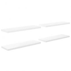 Étagère murale flottante 4pcs Blanc brillant 120x23,5x3,8cm MDF 323759