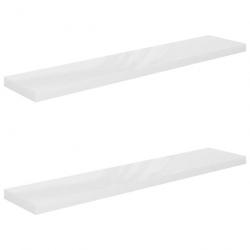 Étagère murale flottante 2pcs Blanc brillant 120x23,5x3,8cm MDF 323758