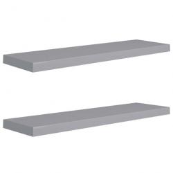 Étagères murales flottantes 2 pcs Gris 90x23,5x3,8 cm MDF 323860