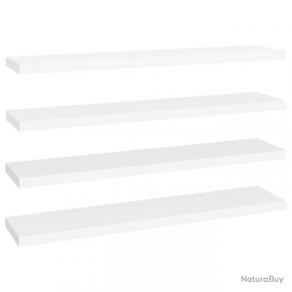 tagres murales flottantes 4 pcs Blanc 120x23,5x3,8cm MDF 323822