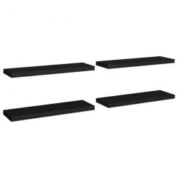 Étagères murales flottantes 4 pcs Noir 80x23,5x3,8 cm MDF 323837