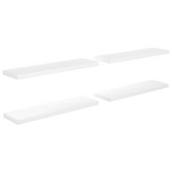 Étagère murale flottante 4 pcs Blanc brillant 90x23,5x3,8cm MDF 323756