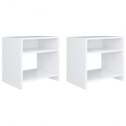 Tables de chevet 2 pcs Blanc 40x30x40 cm Bois d'ingénierie