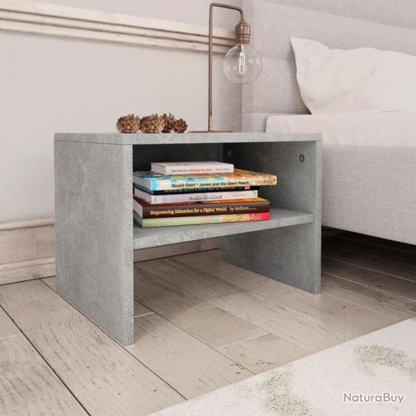 Table de chevet Gris bton 40 x 30 x 30 cm Agglomr 800071