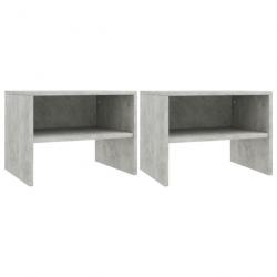 2 pcs Tables de chevet Gris béton 40 x 30 x 30 cm Aggloméré 800072