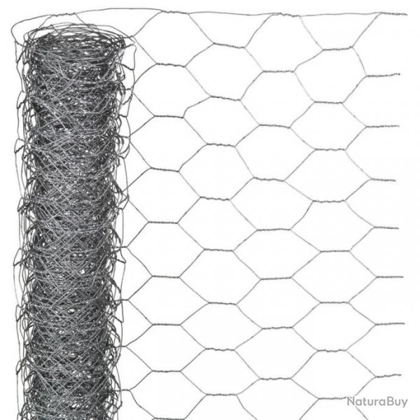 Grillage mtallique hexagonal 1 x 10 m 25 mm Acier galvanis 409373