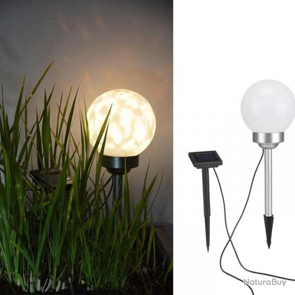 Lampe boule solaire rotative  LED de jardin 15 cm 423906