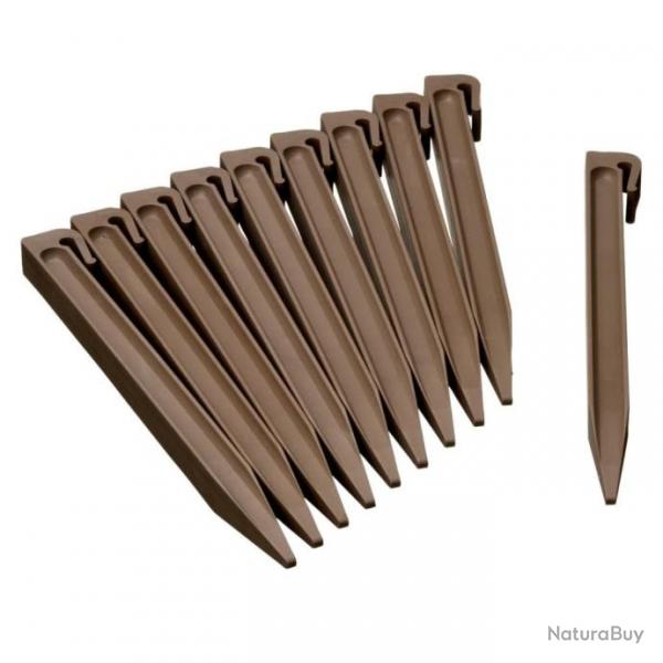 Chevilles d'ancrage de jardin 10 pcs Taupe 428504