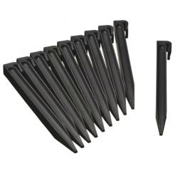 Chevilles d'ancrage de jardin 10 pcs Noir 428506