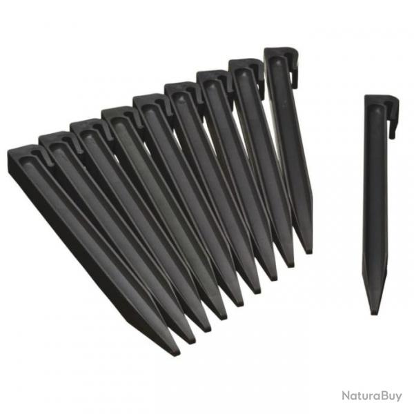 Chevilles d'ancrage de jardin 10 pcs Noir 428506