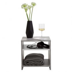 Table basse avec étagère Gris béton et blanc 428748