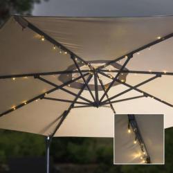 Parasol avec guirlande lumineuse à LED 130 cm 429145