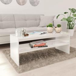 Table basse Blanc brillant 100 x 40 x 40 cm Aggloméré 800132