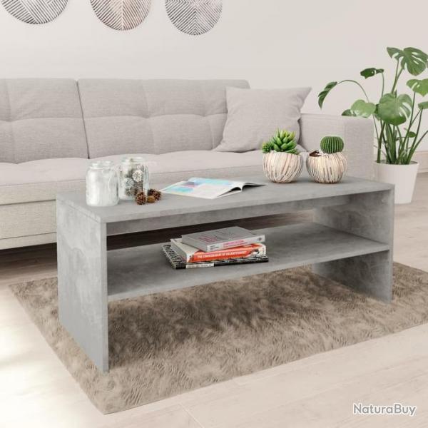 Table basse Gris cement 100 x 40 x 40 cm Agglomr 800130