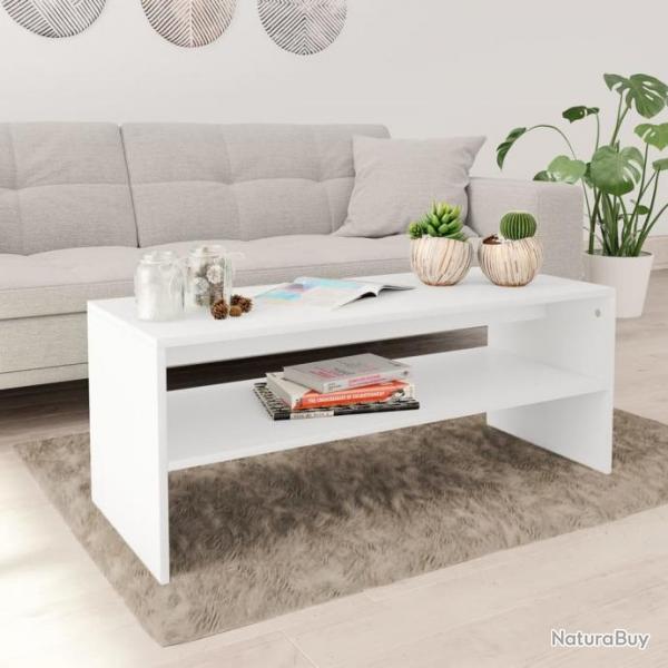 Table basse Blanc 100 x 40 x 40 cm Agglomr 800126