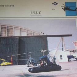 FICHE  AVIATION  TYPE APPAREIL HELICOPTERE POLYVALENT  / BELL 47  USA