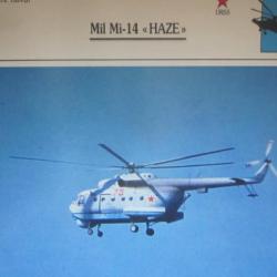 FICHE  AVIATION  TYPE APPAREIL HELICOPTERE NAVAL  / MIL MI 14  HAZE  URSS