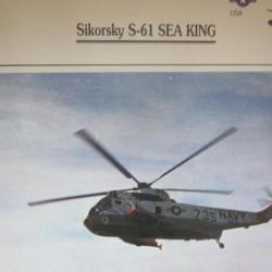 FICHE  AVIATION  TYPE APPAREIL HELICOPTERE MARITIME  / SIKORSKY S 61 SEA KING  USA