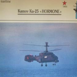 FICHE  AVIATION  TYPE APPAREIL HELICOPTERE MARITIME  /  KAMOV  KA 25  HORMONDE  URSS