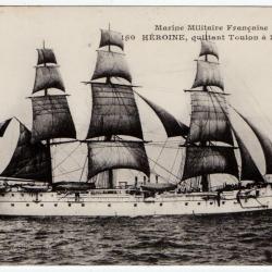 CPA - Marine Militaire Française HÉROÏNE , quittant Toulon a la voile - N°1282
