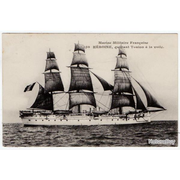 CPA - Marine Militaire Franaise HRONE , quittant Toulon a la voile - N1282