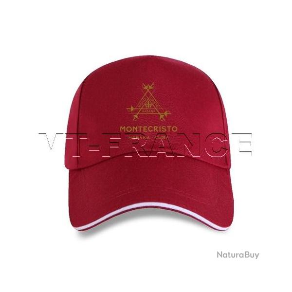 Casquette Cigares MONTECRISTO Habana CUBA, Couleur: Rouge Red