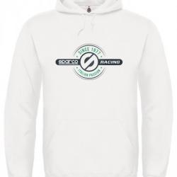 Collection de sweatshirts à capuche Sparco Teamwork 3 designs et coloris au choix Blanc