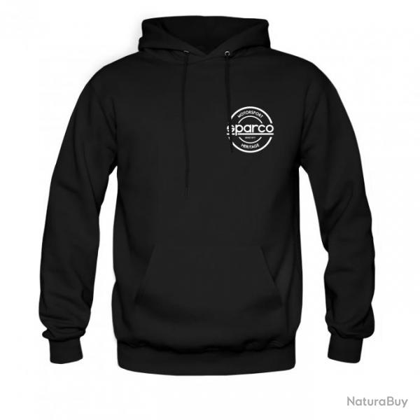 Collection de sweatshirts  capuche Sparco Teamwork 3 designs et coloris au choix Noir rond