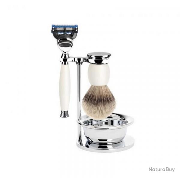 Set de rasage Fusion "Sophist" 4 pices, Manche porcelaine [Mhle]