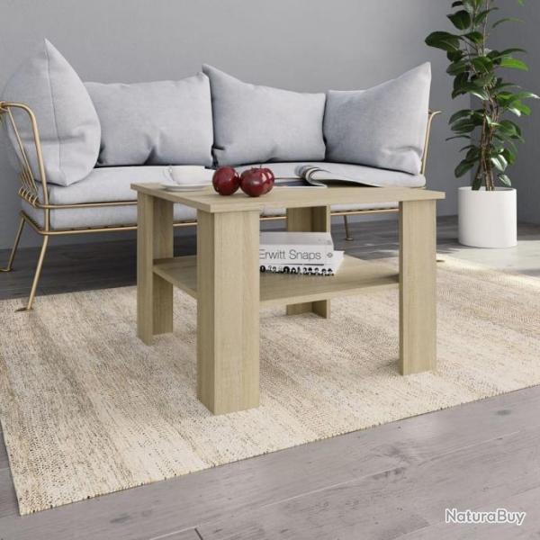 Table basse Chne sonoma 60 x 60 x 42 cm Agglomr 800210