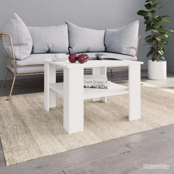 Table basse Blanc 60 x 60 x 42 cm Agglomr 800207