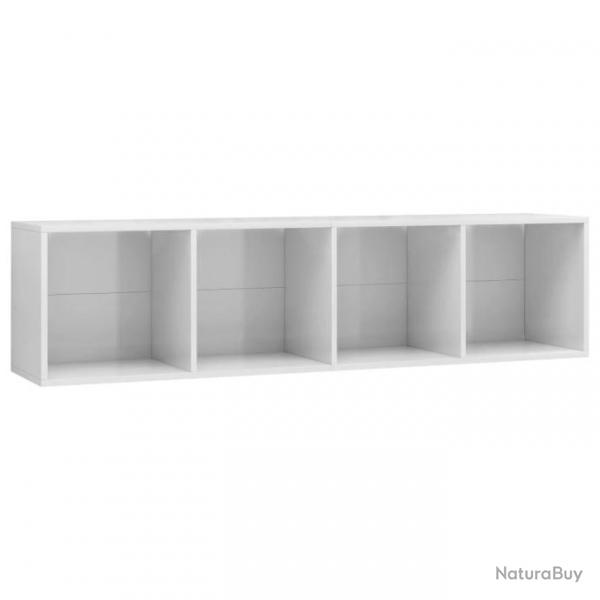 Bibliothque/Meuble TV Blanc brillant 143 x 30 x 36 cm 800267