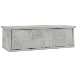 Étagère murale avec tiroirs Gris béton 60x26x18,5 cm Aggloméré 800589