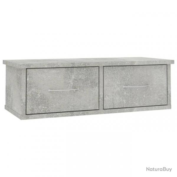 tagre murale avec tiroirs Gris bton 60x26x18,5 cm Agglomr 800589