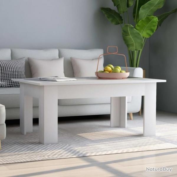 Table basse Blanc 100 x 60 x 42 cm Agglomr 801179