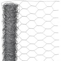 Grillage métallique hexagonal 0,5 x 10 m 25 mm Acier galvanisé 419769