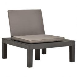 Chaises de salon de jardin et coussins 4pc Plastique Anthracite 3054427