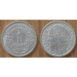 France 1 Franc 1944 C Piece Morlon Aluminium Francs