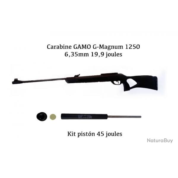NOUVEAU EN EUROPE Carabine  Gamo G-Magnum 1250 6,35 mm,19,9 julios + KIT PISTON ( 45 joules )